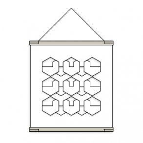 RectoVerso, Sekskant-blger mellem, hvid  