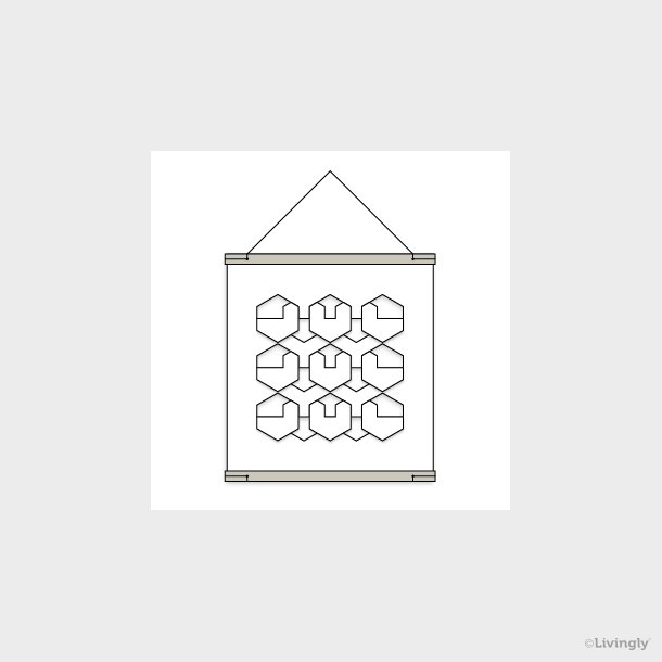 RectoVerso Hexagon Waves, Medium, White