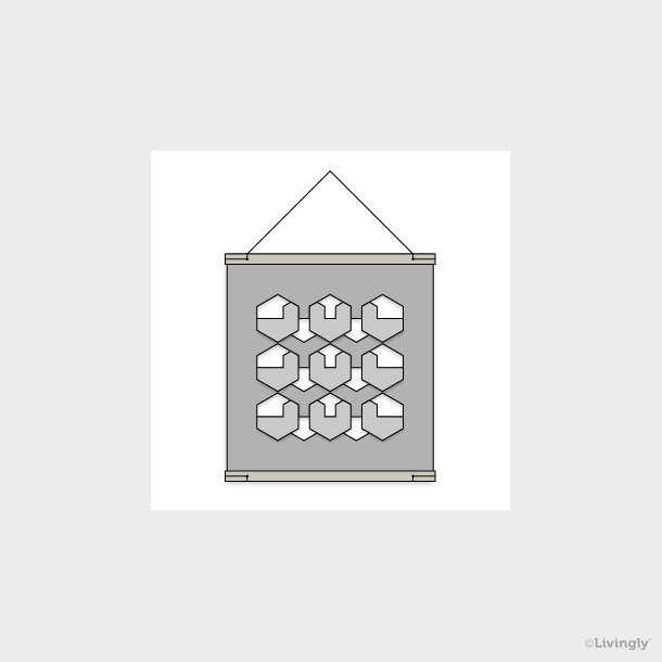RectoVerso Hexagon Waves, Medium, Grey