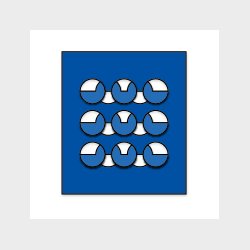 RectoVerso, Circle waves small, blue 