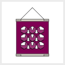 RectoVerso, Hexagon Waves small, red  