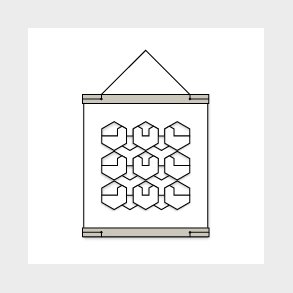 RectoVerso, Sekskant-blger lille, hvid  