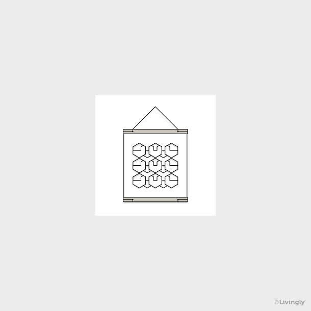 RectoVerso Hexagon Waves, small, white