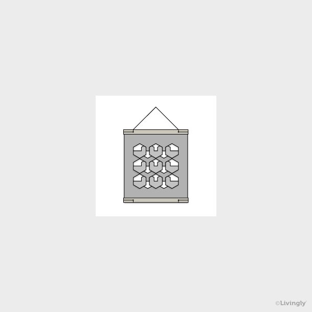 RectoVerso Hexagon Waves, Small, Grey