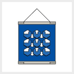 RectoVerso Hexagon Waves, Small, Blue