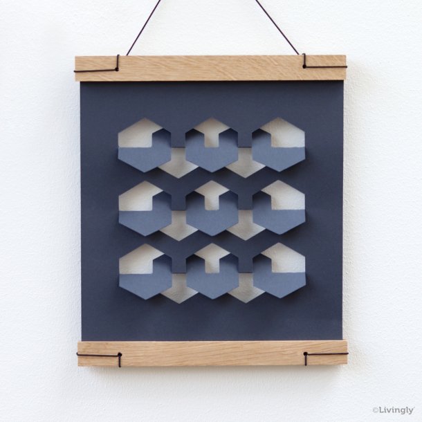 RectoVerso Hexagon Waves, Small, Blue