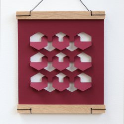 RectoVerso, Hexagon Waves small, red  