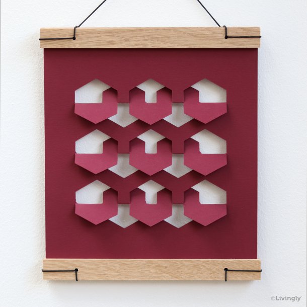 RectoVerso, Hexagon Waves small, red  