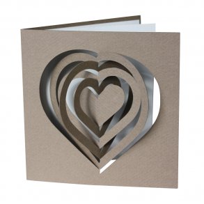 Heart Card, Bauhaus Style - light brown