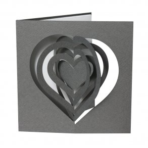 Heart Card, Bauhaus Style - grey
