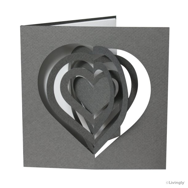 Heart Card, Bauhaus Style - grey