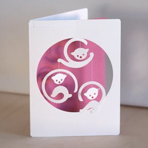 Cat Mobile in Card, purple