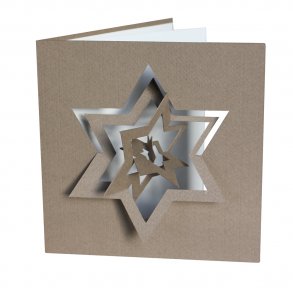 Star Card, Bauhaus Style - light brown