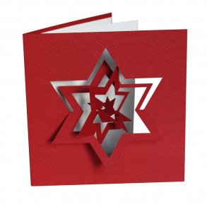 Star Card, Bauhaus Style - red