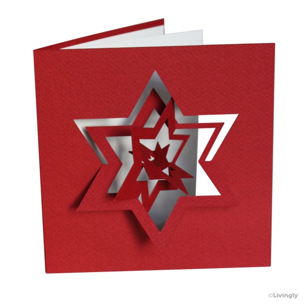 Star Card, Bauhaus Style - red