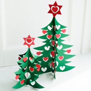 Christmas Tree dbl, 18 cm, green/red