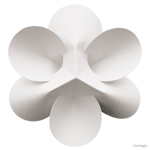 Blomster, enkelt 12 cm, hvid, 4 stk