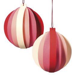 Bentzen Ornaments, red/pink, 2 pcs.