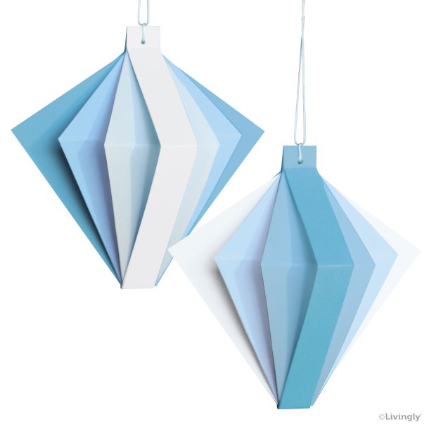 Bentzen Crystal Ornament, blue, 2 pcs.