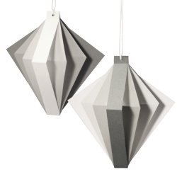Bentzen Crystal Ornament, grey, 2 pcs.