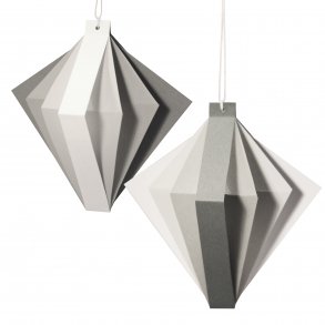 Bentzen Crystal Ornament, grey, 2 pcs.