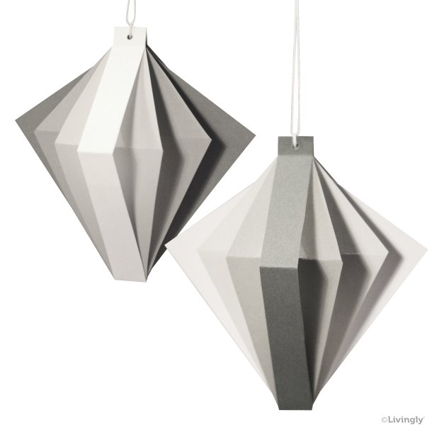 Bentzen Crystal Ornament, grey, 2 pcs.