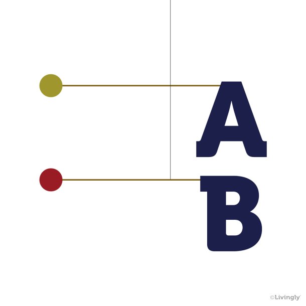 Letter Mobile, 2 letters, blue
