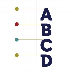 Letter Mobile, 4 letters, blue