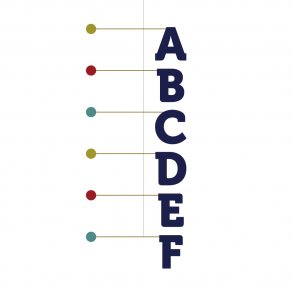 Bogstavmobile, 6 bogstaver, bl  