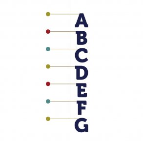 Letter Mobile, 7 letters, blue