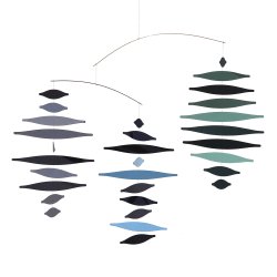 Honeycomb mobile, grey-green-blue