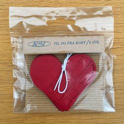 Hjerte ornamenter - gavem�rker, r�d