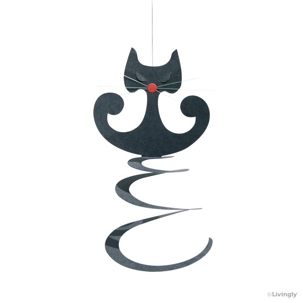 Spiralkat, 11 cm, sort  