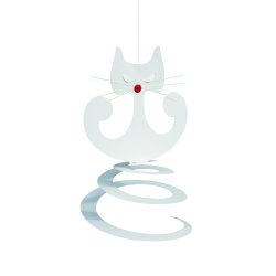 Spiral kat, hvid 11 cm, hvid  