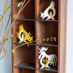 Chicken Run, 3 pcs, white/yellow