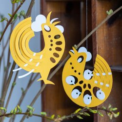 Hanegal, 11 cm., gul/hvid  