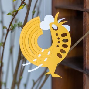 Rooster, yellow/white