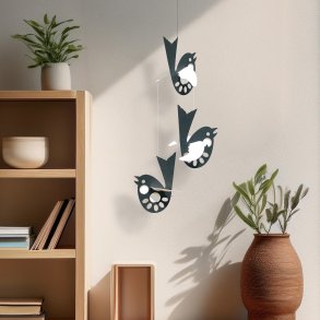 Bird Mobile, black-white