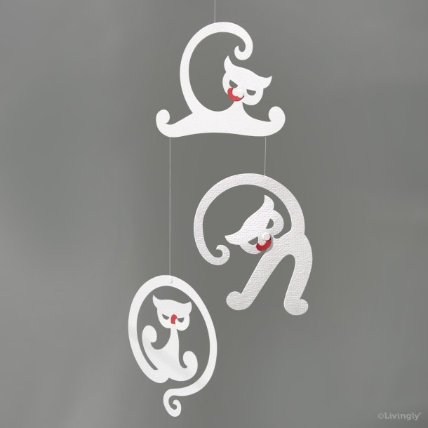 Kattemobile, Hvid  