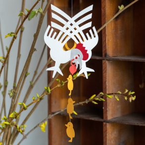 Hen with Heart and 3 chicken