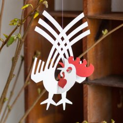 Hidsig hane m. hjerte