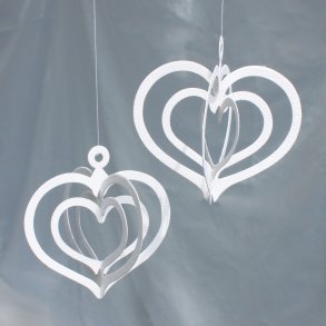 Tripple Heart, 2 pcs, white
