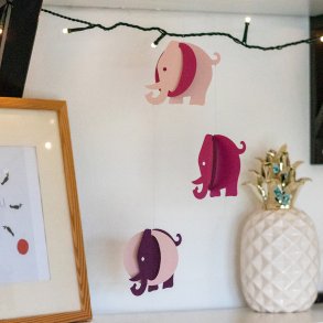 Elephant Mobile, pink