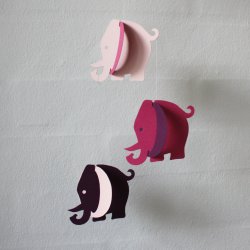 Elefantmobile, lyserd  