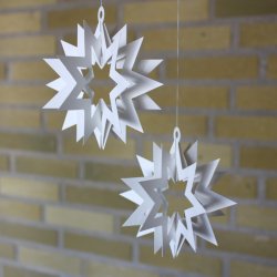 Folde-ud stjerne 2 stk, hvid  