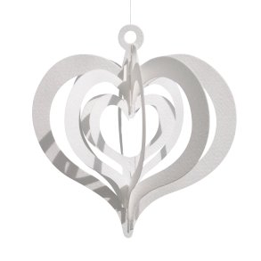 Fold-out Heart, 2 pcs, white