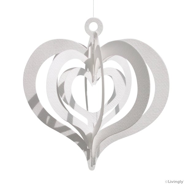 Fold-out Heart, 2 pcs, white