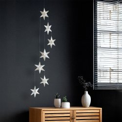 Stjernemobile, 120 cm, hvid  