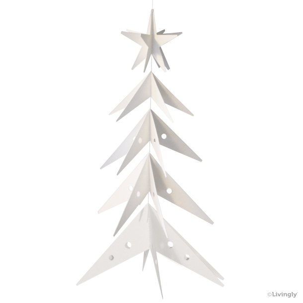 Stjernetr, 31 cm, hvid  