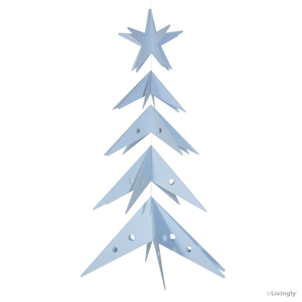 Stjernetr, 31 cm, lysebl  